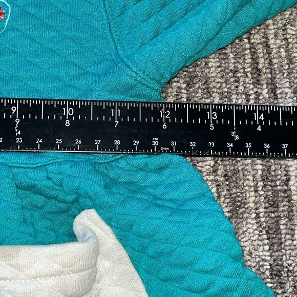 Circo Girls Pajama Set Size 4T Blue Green Quilted Embroidered Cute Long Sleeves - Picture 5 of 14